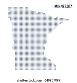 Vector dotted map State of Minnesota isolated on white background . Travel vector illustration