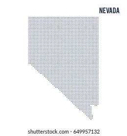 Vector dotted map State of Nevada isolated on white background . Travel vector illustration