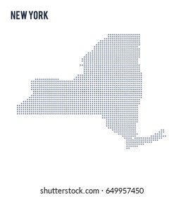 Vector Dotted Map State Of New York Isolated On White Background . Travel Vector Illustration