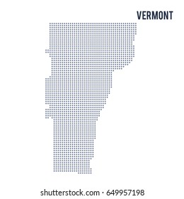 Vector dotted map State of Vermont isolated on white background . Travel vector illustration