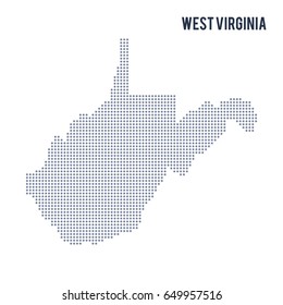 Vector dotted map State of West Virginia isolated on white background . Travel vector illustration