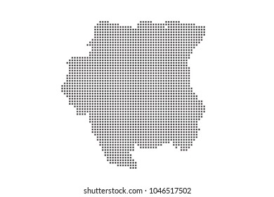 Vector dotted map of Suriname on white background