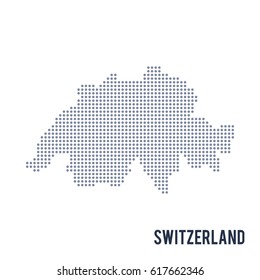 Vector dotted map of Switzerland isolated on white background .