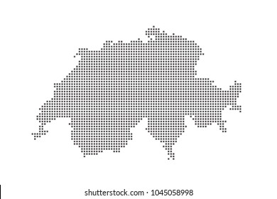 Vector dotted map of Switzerland on white background