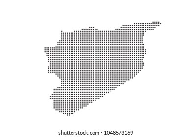 Vector dotted map of Syria on white background