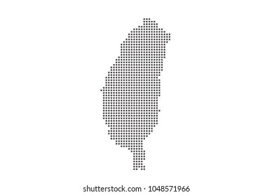 Vector dotted map of Taiwan on white background