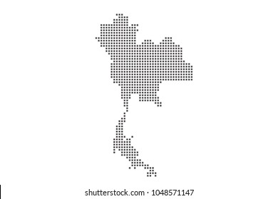 Vector dotted map of Thailand on white background