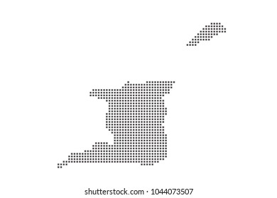 Vector dotted map of Trinidad and Tobago on white background