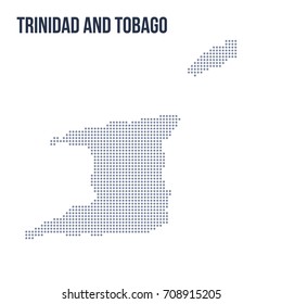 Vector dotted map of Trinidad and Tobago isolated on white background . Travel vector illustration
