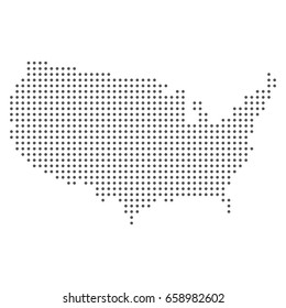 Vector Dotted Map Of USA.