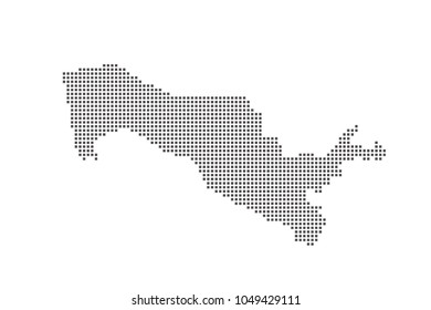 Vector dotted map of Uzbekistan on white background