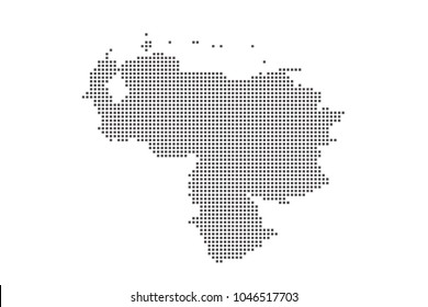 Vector dotted map of Venezuela on white background