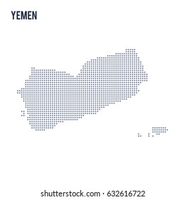 Vector dotted map of Yemen isolated on white background . Travel vector illustration