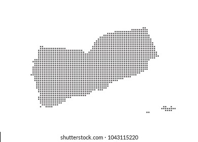 Vector dotted map of Yemen on white background