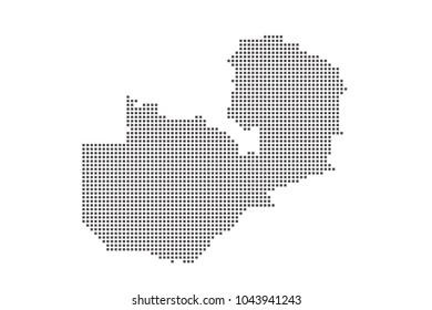 Vector dotted map of Zambia on white background