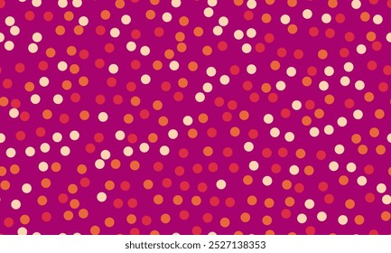 Vector dotted pattern with colorful geometric circles. Perfect for textile, seamless wallpapers, and trendy abstract backgrounds for modern design.