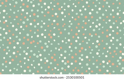 Vector dotted pattern with colorful geometric circles. Perfect for textile, seamless wallpapers, and trendy abstract backgrounds for modern design.