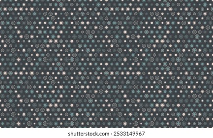 Padrão pontilhado vetorial com círculos geométricos coloridos. Perfeito para papéis de parede têxteis, sem emenda, e fundos abstratos modernos para o design moderno.