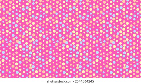 Padrão pontilhado vetorial com círculos geométricos coloridos. Perfeito para papéis de parede têxteis, sem emenda, e fundos abstratos modernos para o design moderno.