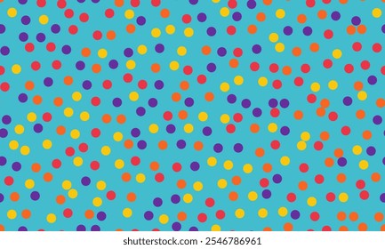 Vector dotted pattern with colorful geometric circles. Perfect for textile, seamless wallpapers, and trendy abstract backgrounds for modern design.