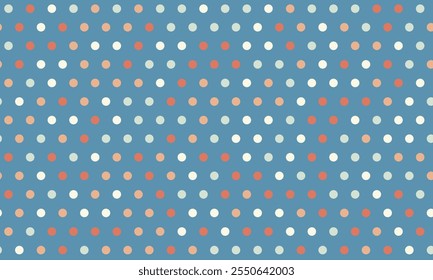Vector dotted pattern with colorful geometric circles. Perfect for textile, seamless wallpapers, and trendy abstract backgrounds for modern design.
