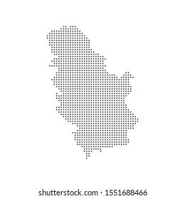 Vector dotted polka dot map of Serbia isolated on white background. Vector eps10