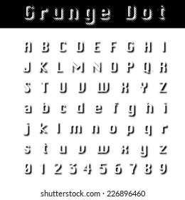 vector dotted shadow halftone raster font 