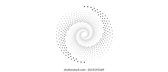 Vector dotted speed lines in vortex form. Geometric art. Segmented circle. Arc lines. Trendy design element for frame, round logo, sign, symbol, web, prints, posters, template, pattern, backdrop