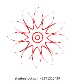 vector dotted sunflower tree shape. Nature tree vector illustration design, dot leaves