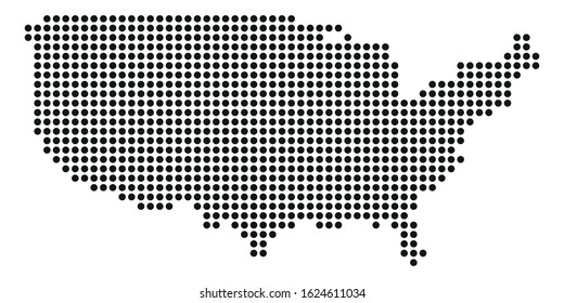 Vector dotted USA map illustration