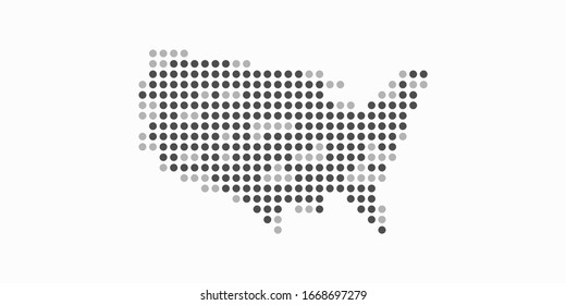 Vector dotted USA map illustration