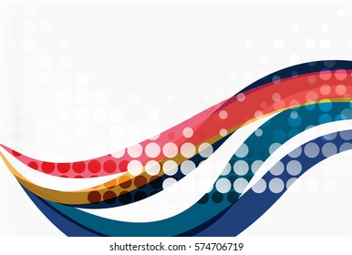 Vector dotted wave template. Background for workflow layout, diagram, number options or web design