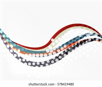 Vector dotted wave template. Background for workflow layout, diagram, number options or web design
