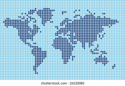Vector dotted world map