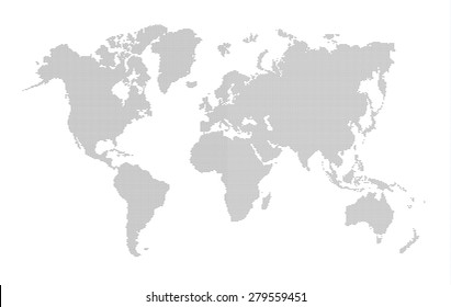 Mapa del mundo con puntos vectoriales.