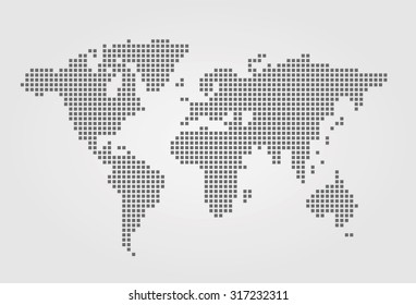 Vector dotted world map.