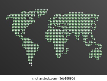 Vector Dotted World Map. Vector Illustration