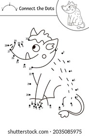 Vector dot-to-dot and color activity with cute boar. Forest connect the dots game for children with animal. Woodland coloring page for kids. Nature themed printable worksheet