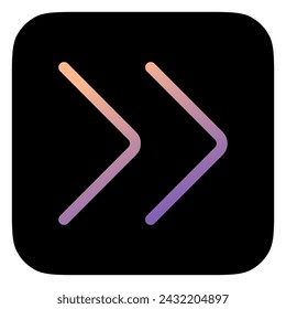 Vector double arrow chevron right icon. Perfect for app and web interfaces, infographics, presentations, marketing, etc.
