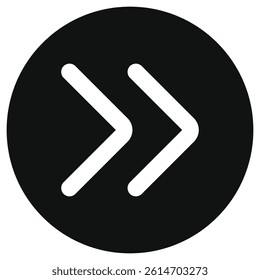 Vector double arrow chevron right icon. Perfect for app and web interfaces, infographics, presentations, marketing, etc.