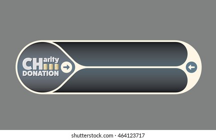 Vector double buttons for your text and the words charity, donation