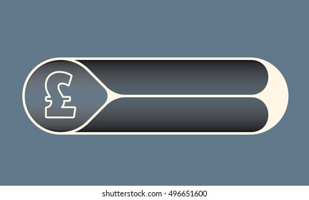 Vector double buttons for your text and pound sterling symbol