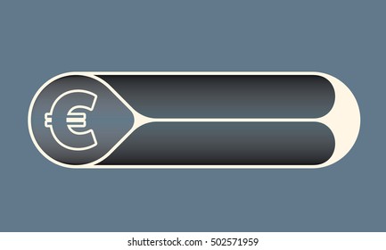 Vector double buttons for your text and euro symbol