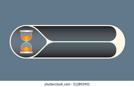 Vector double buttons for your text and sand glass