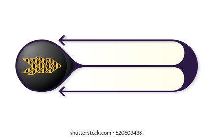 Vector double buttons for your text and striped arrow