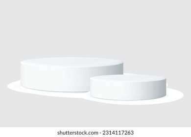 vector double circle podium, abstract geometric empty stages, exhibit displays