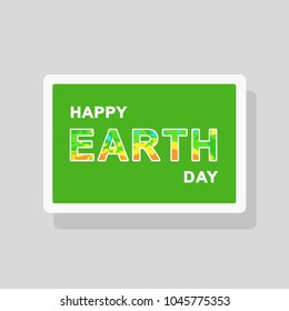 Vector double exposure illustration of Earth Day greeting card with map elements forming text silhouette
