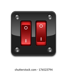 Vector double power switch icon