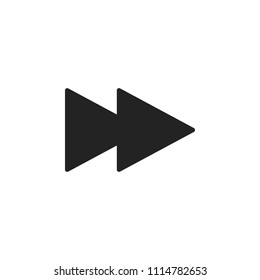 Vector double rounded chevron arrows. Fast forward, skip, next, open, close, sidebar tab icon.