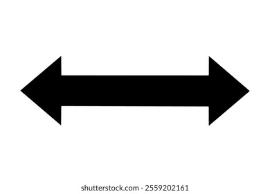 vector double sided arrow sign on white background. two way arrow icon